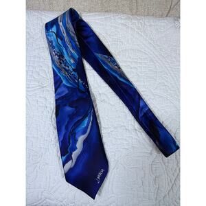 J. Garcia Men's Blue Rhino Puppy Signature Collection 100% Silk Neck Tie 60x3.5